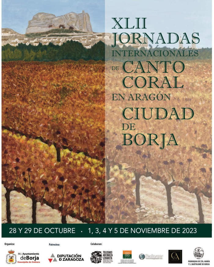 Jornadas Internacionales de Canto Coral en Aragón Borja 2023 (cartel)